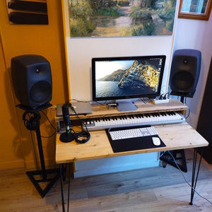 Rustic Desk with Monitor Shelf - RizAndMicaMake