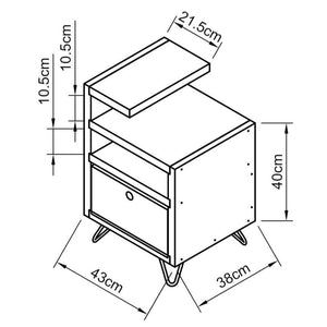 Bedside Unit with Drawer, Reclaimed Boards, Customisable Finish