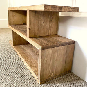 Wooden Shoe Rack, Reclaimed Boards, Customisable Finish