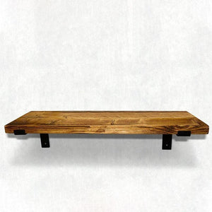 Shelf with Modern Cast Steel Brackets - RizAndMicaMake