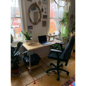 Scaffold Desk with Shelf+Wheels - RizAndMicaMake