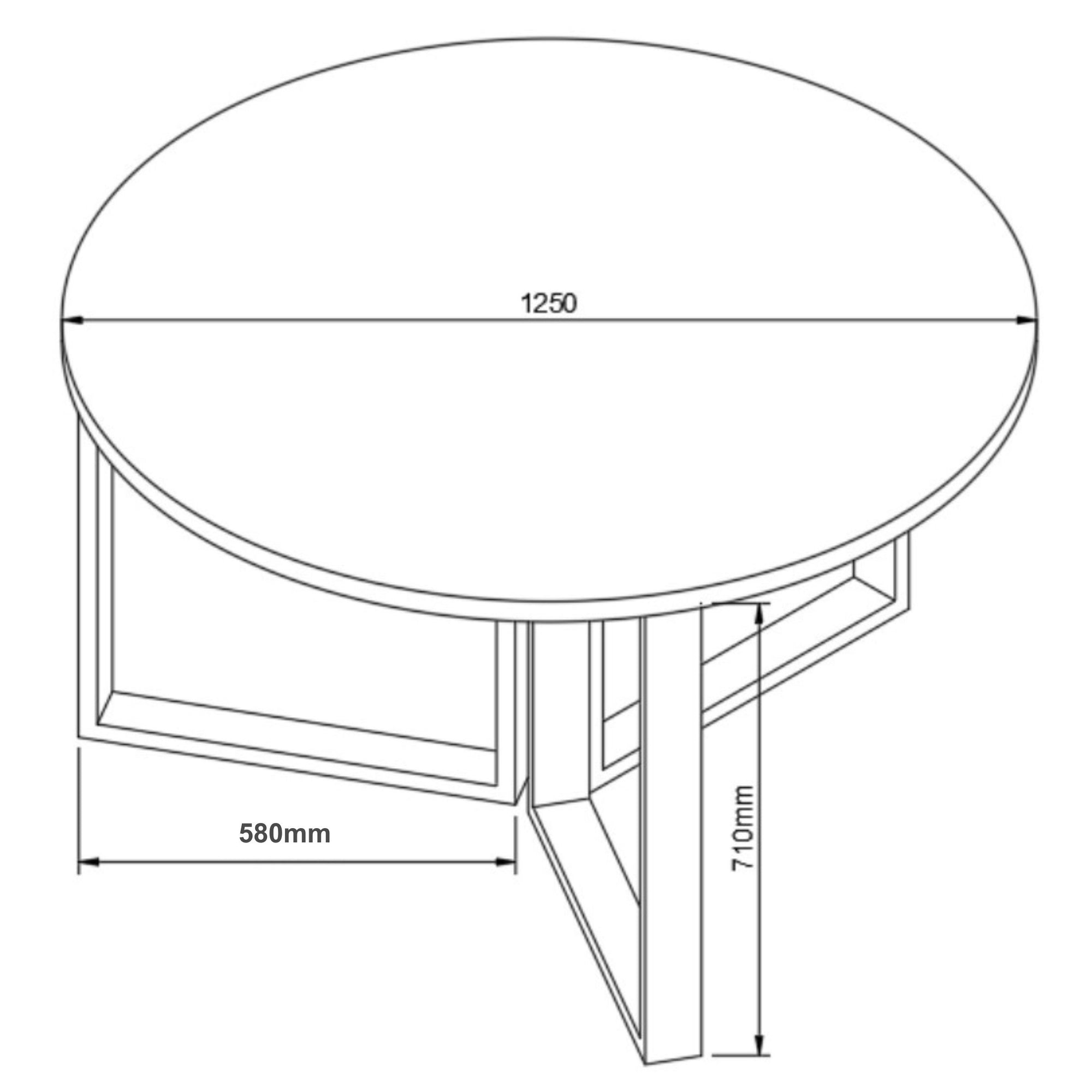 ASTRID: Round Reclaimed Wood Dining Table with Box Steel Legs