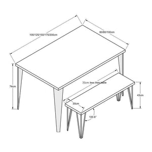 LENTL: Desk With Black Hairpin Box Legs