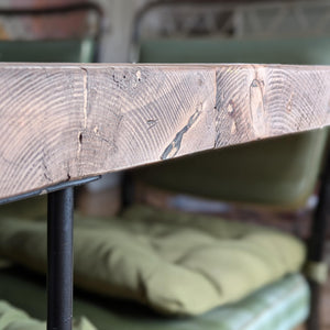 Thick Reclaimed Hairpin Dining Table, Handmade in the UK