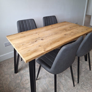 LEON: Reclaimed Hairpin Box-Leg Dining Table