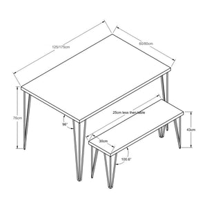 RAMAO: Thick Reclaimed Hairpin Dining Table, Handmade in the UK