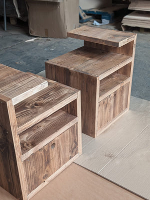DYLAN: Bedside Unit with Drawer, Reclaimed Boards