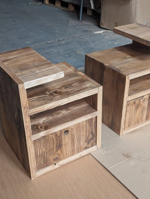 DYLAN: Bedside Unit with Drawer, Reclaimed Boards