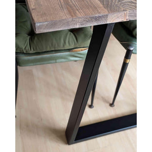 Reclaimed Dining Table with Black Trapezium Legs, Customisable Sizes and Finishes