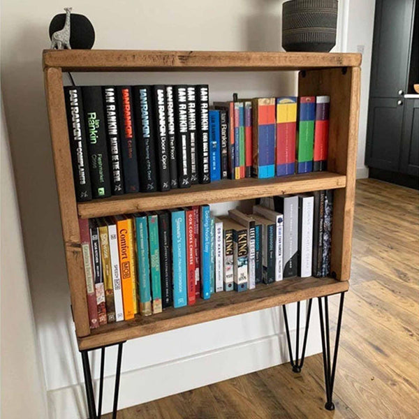 WILSON: Reclaimed Bookshelf Shelving Unit With Hairpins