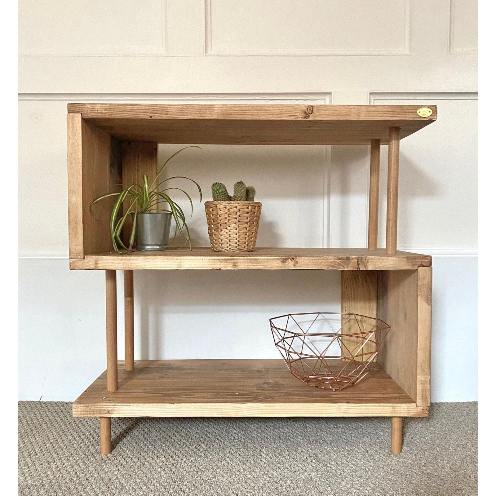Wooden Bookcase Unit, Reclaimed Boards, Customisable Finish